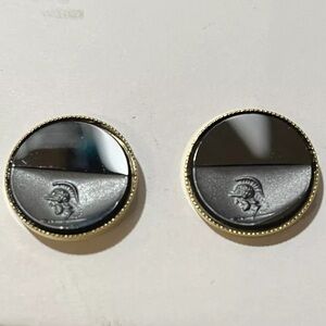 Vintage Roman Warrior Black Diamond Cufflinks.